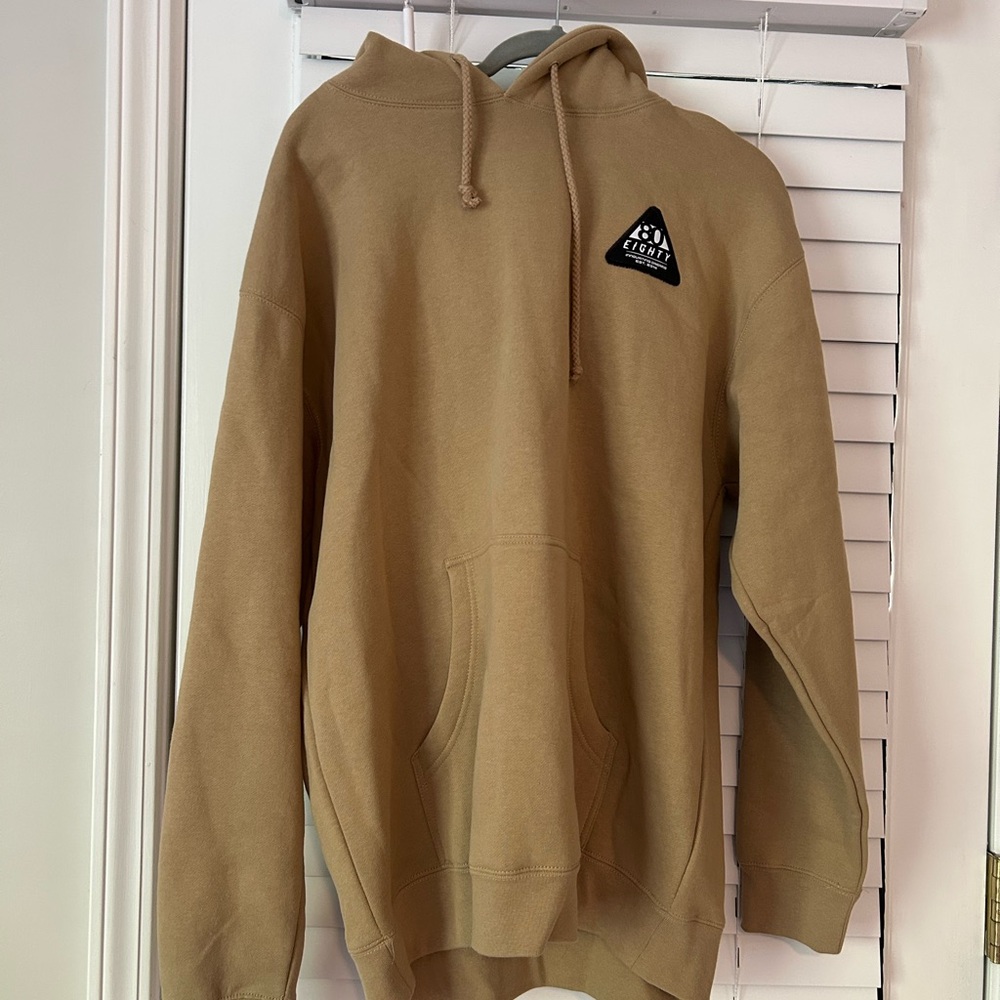 Tan Pullover Sweatshirt with Hood